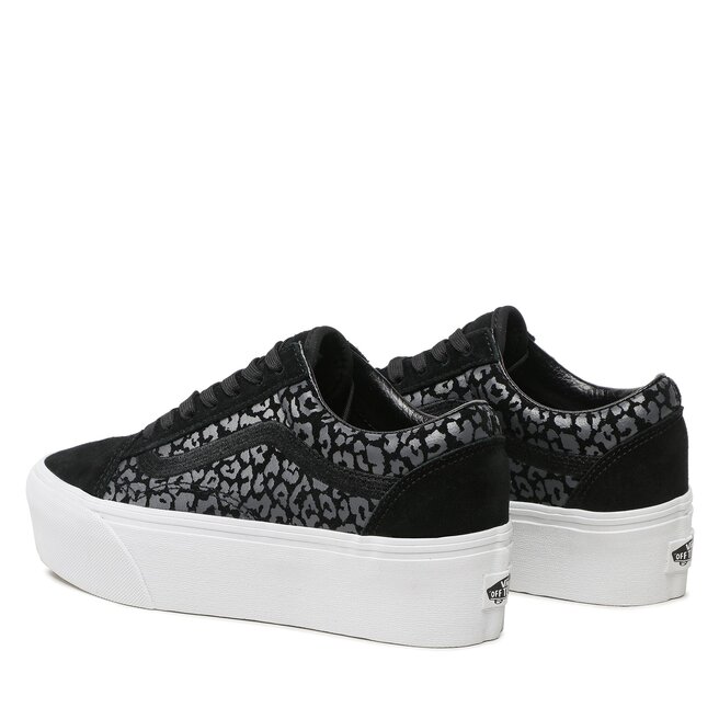 Vans old store skool black leopard