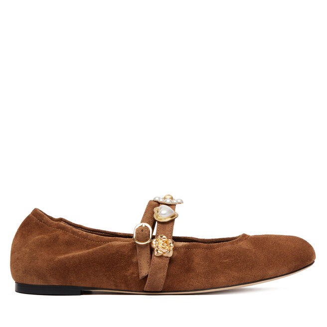 Baleriny Stuart Weitzman Socharming Mary Jane SN125 Brązowy -