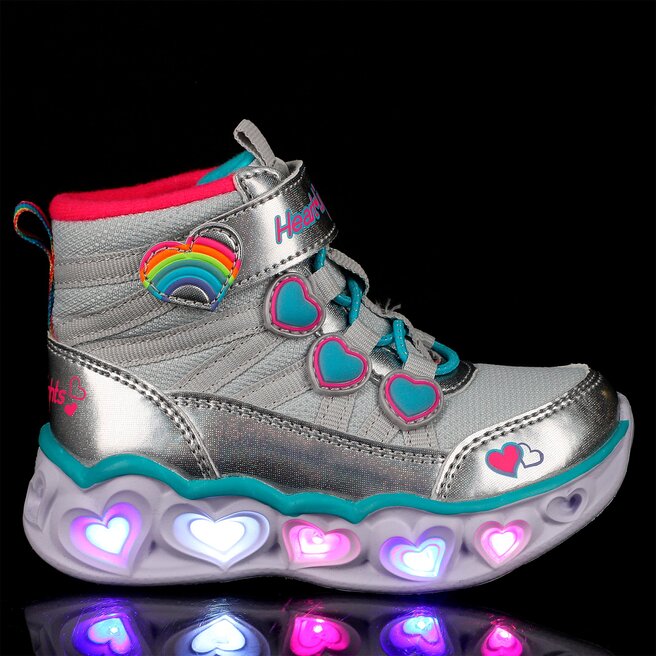 Skechers Cizme Skechers Heart Lights Sweet Styling 302668N/SMLT Silver