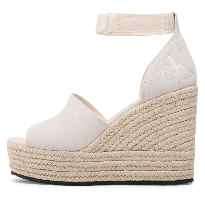 Calvin Klein Jeans Еспадрили Calvin Klein Jeans Wedge Sandal Wide Su Con YW0YW00963 Ancient White YBH