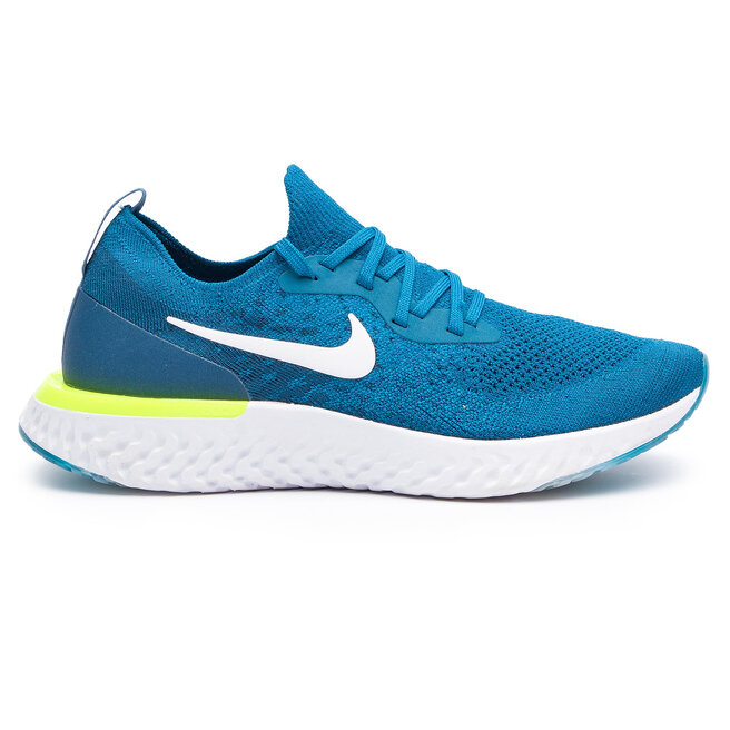 Zapatos Nike Epic React Flyknit AQ0067 Green Abyss/White-Blue Force • Www.zapatos.es