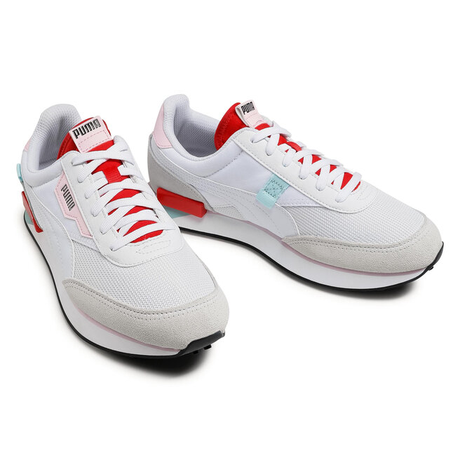 puma white poppy red