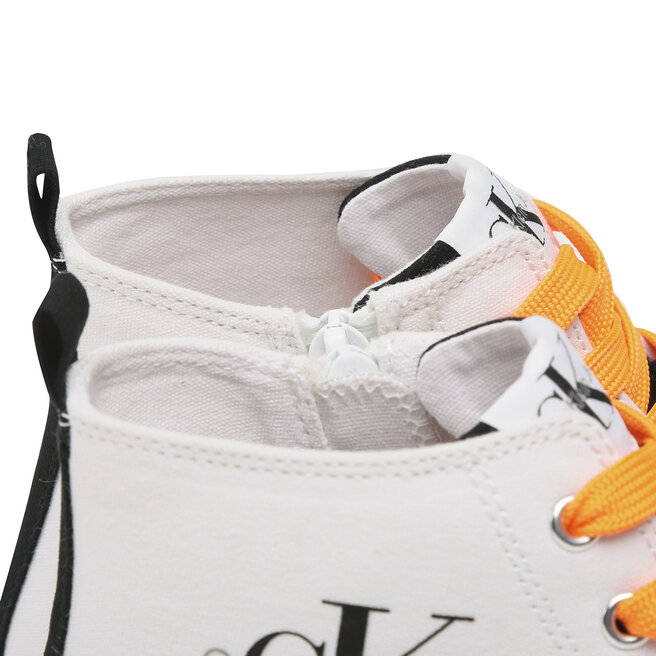 Calvin Klein Jeans Кецове Calvin Klein Jeans High Top Lace-Up Sneaker V3X9-80569-0890 S White/Black