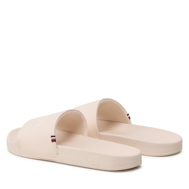 Tommy Hilfiger Șlapi Tommy Hilfiger Feminne Seasonal Slide FW0FW07257 Sugarcane AA8