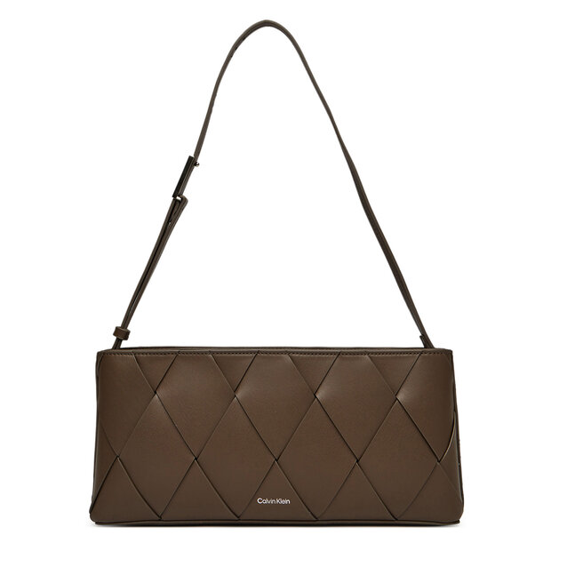 Torebka Calvin Klein Ck Woven Elongated Shoulder Bag - Brązowy