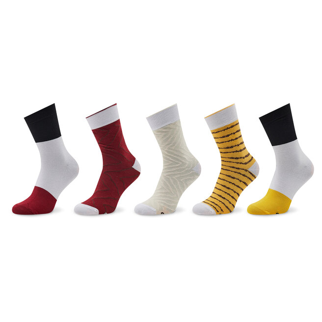Set di 5 paia di calzini lunghi unisex Rainbow Socks Borse da spiaggia  Nigri/Tamago Omlette