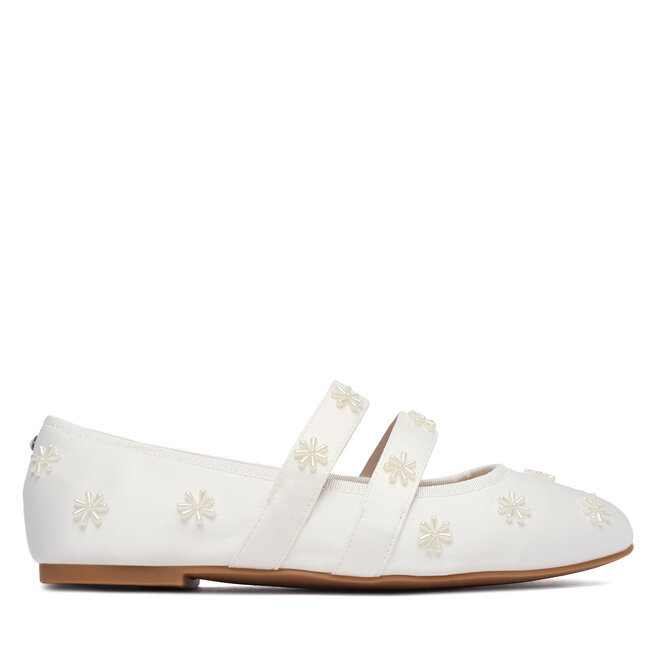 Baleriny Buffalo Dahlia Flower Pearl 1620070 Biały -