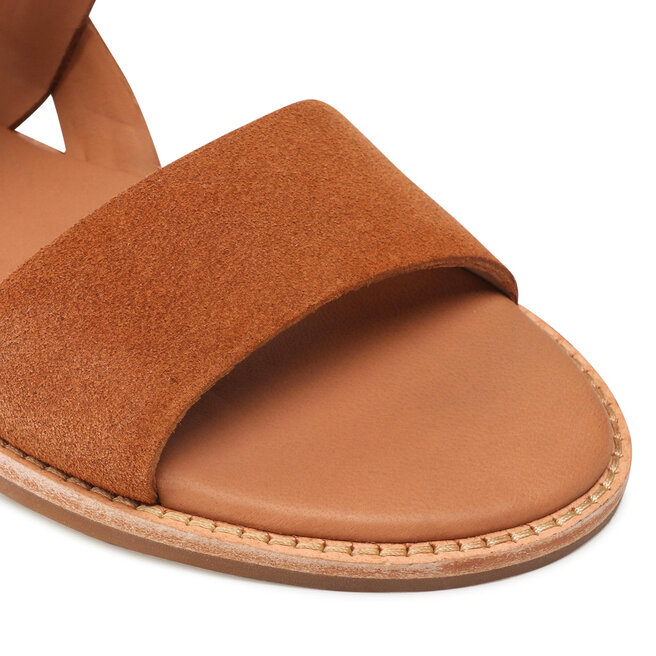 Clarks Sandály Clarks Karsea Strap 261585384 Tan Suede
