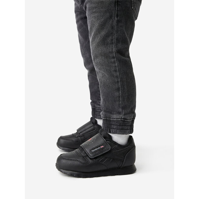Sneakersy Reebok EO-CLASSIC LEATHER 100256740 Czarny - chłopięce
