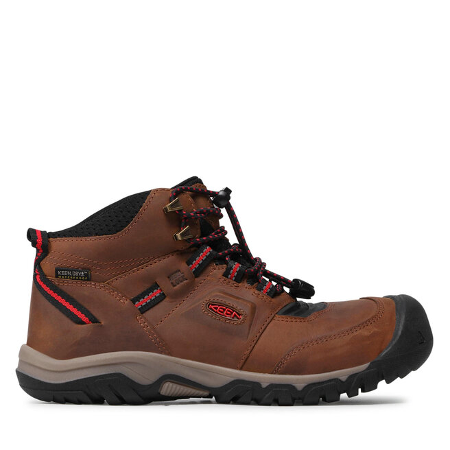 Keen Trekingová obuv Keen Ridge Flex Mid Wp 1025585 Bison/Red Carpet