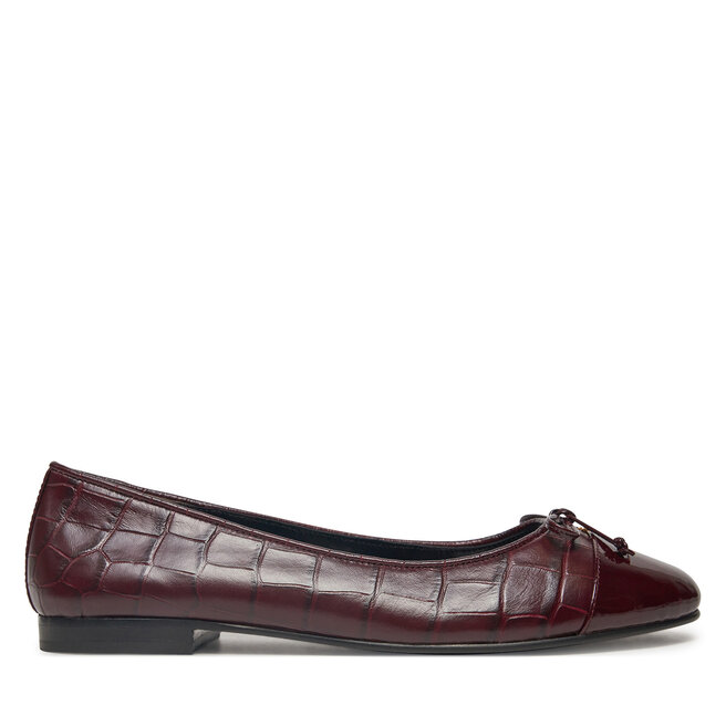 Baleriny Tory Burch Cap Toe Ballet - Bordowy