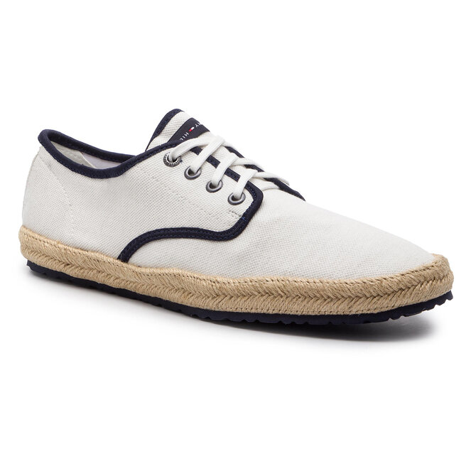 Tommy Hilfiger Εσπαντρίγιες Tommy Hilfiger Canvas Lace Up Espadrille FM0FM02254 White 100