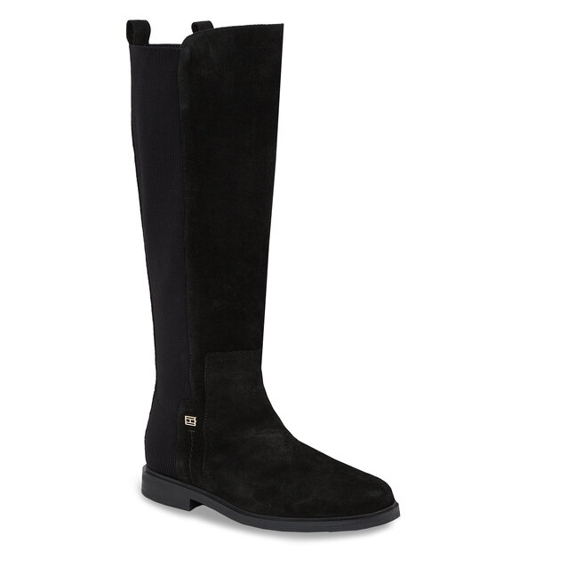 Oficerki Tommy Hilfiger Tommy Essentials Longboot - Czarny