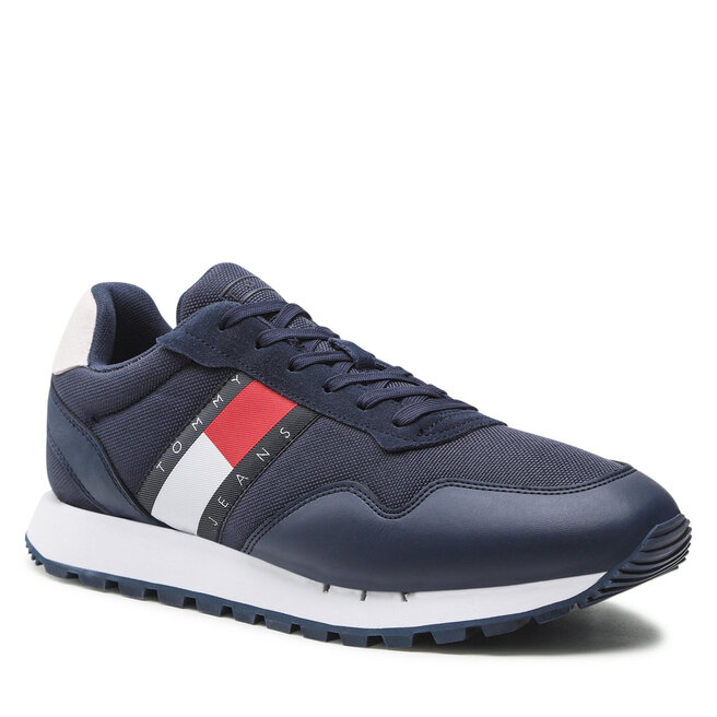 Sneakers Tommy Jeans Retro Leather Tjm Runner EM0EM01081 Twilight Navy C87 C87 imagine super redus 2022