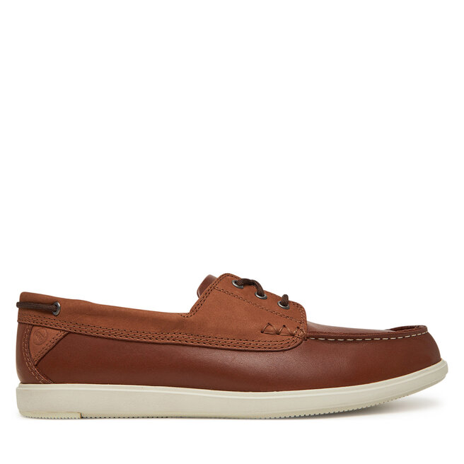 Mokasyny Clarks Bratton Boat - Brązowy