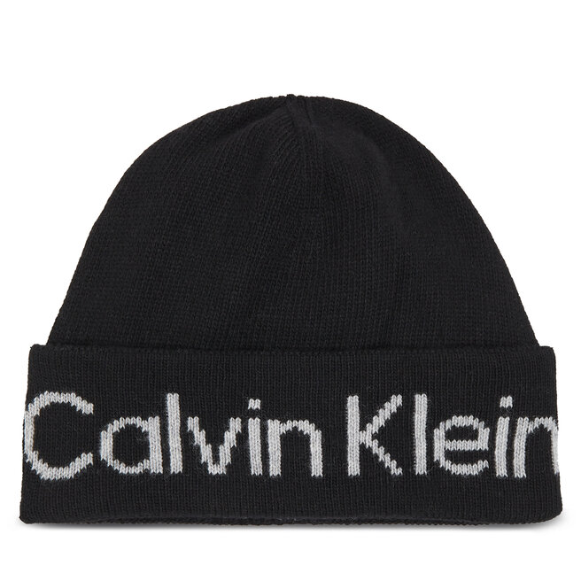Czapka Calvin Klein Logo Reverso Tonal Beanie - Czarny