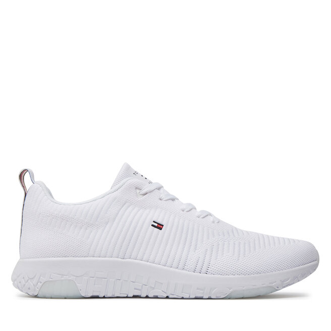 Sneakersy Tommy Hilfiger Corporate Knit Rib Runner - Biały