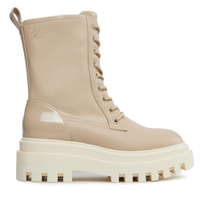 Trapery Calvin Klein Jeans Chunky Laceup Lth Mg Sat - Beżowy