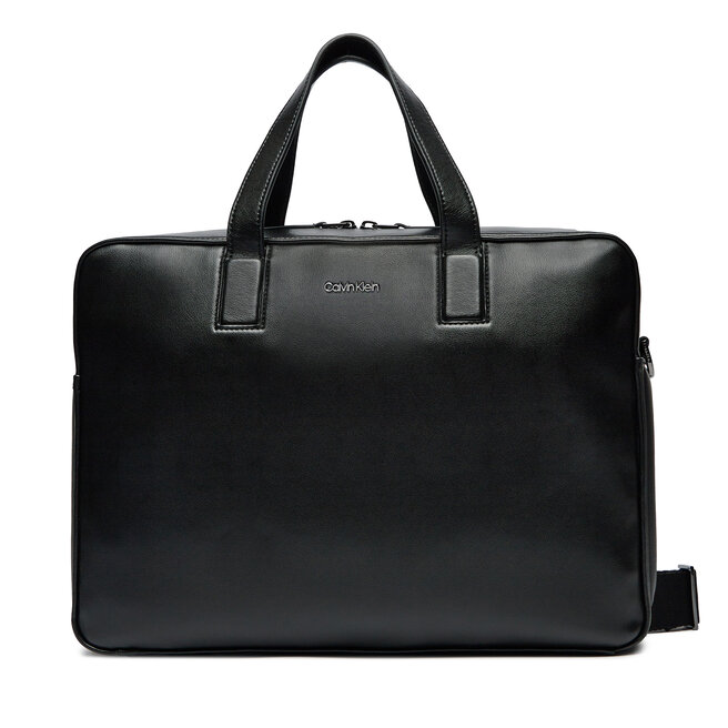 Torba na laptopa Calvin Klein Line Quilt Pu Laptop Bag - Czarny