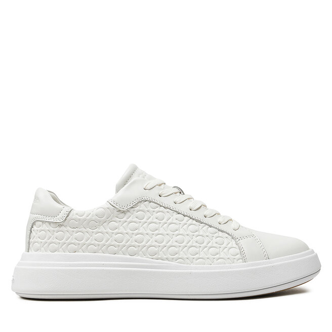 Sneakersy Calvin Klein Low Top Lace Up Lth Mono - Biały