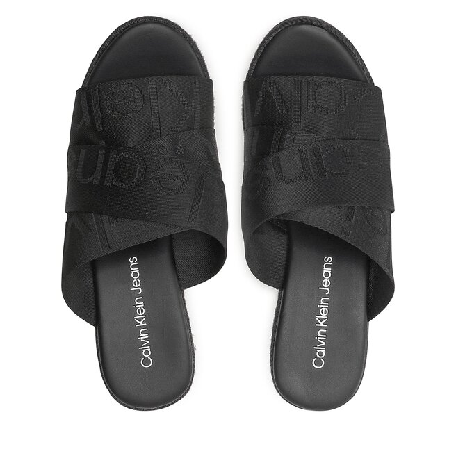 Calvin Klein Jeans Еспадрили Calvin Klein Jeans Wedge Sandal Webbing YW0YW00961 Black DBS