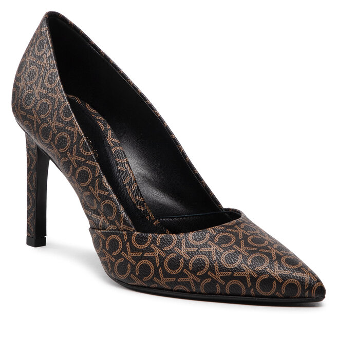 Pantofi cu toc subțire Calvin Klein Essental Pum 90 HW0HW01386 Brown Mono 0HD 0HD imagine noua gjx.ro