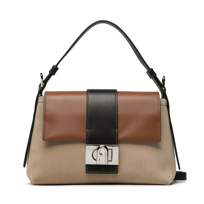 Geantă Furla Charlotte WB00550-BX1204-1480S-1-057-20-IT-B Greige/Cognac Charlotte imagine noua gjx.ro