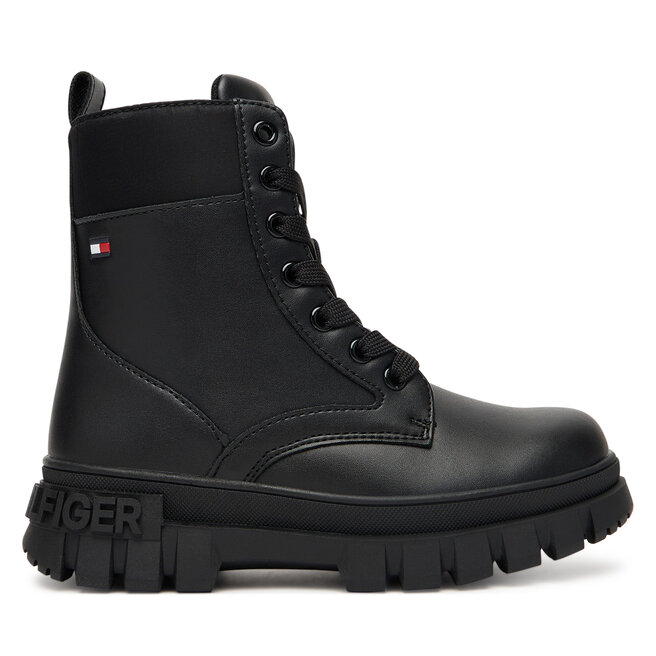 Trapery Tommy Hilfiger Lace-Up Bootie - S Czarny