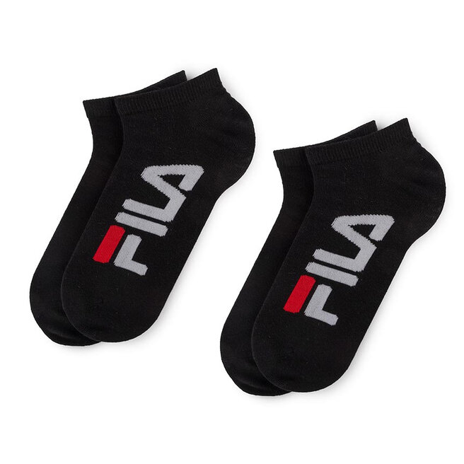 Fila Set de 2 perechi de șosete medii unisex Fila Calza Invisibile F9199 Black 200