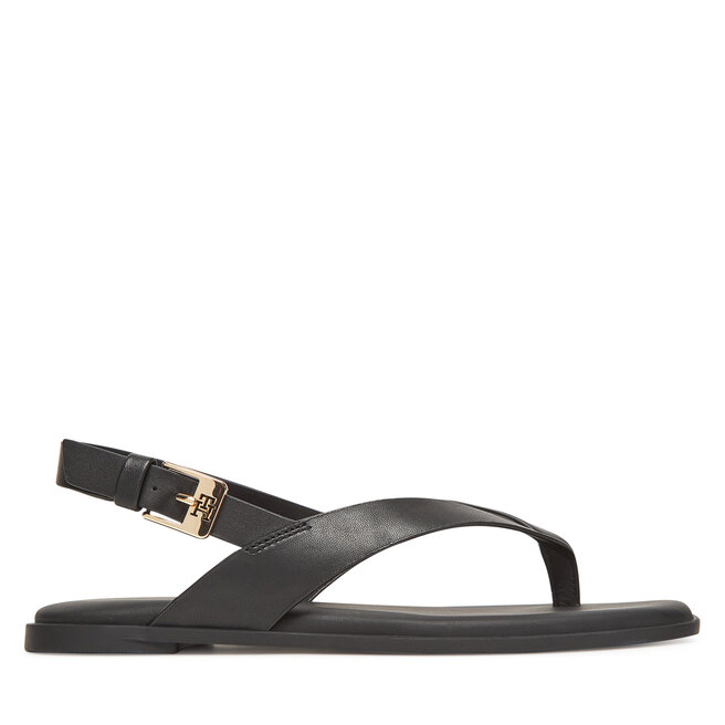 Sandały Tommy Hilfiger Color Block Thong Flat Sandal - Czarny