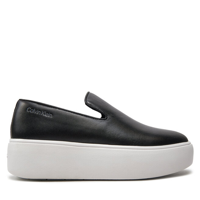 Tenisówki Calvin Klein FLATFORM CUPSOLE SLIP ON LTH - Czarny