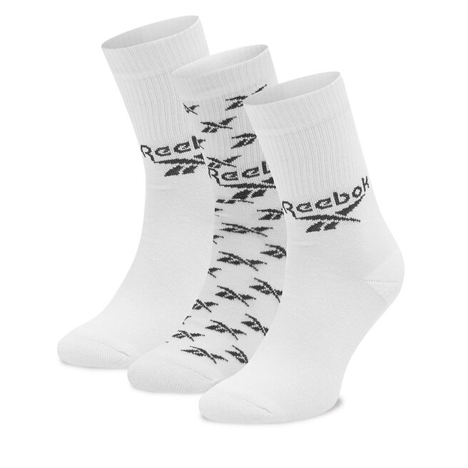 Zestaw 3 par wysokich skarpet unisex Reebok Cl Fo Crew Sock 3P - Biały