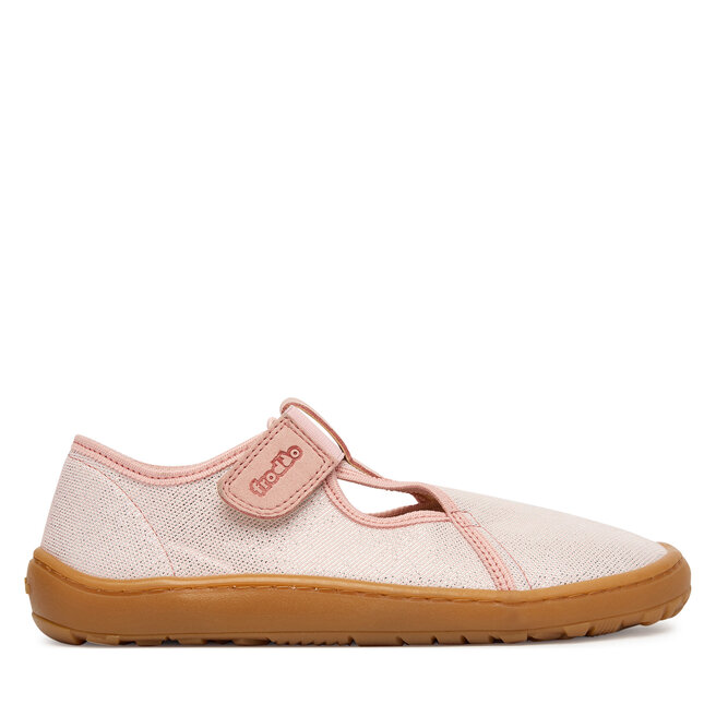 Kapcie Froddo Barefoot Canvas T-Bar G1700439-2 D Różowy - dziewczęce