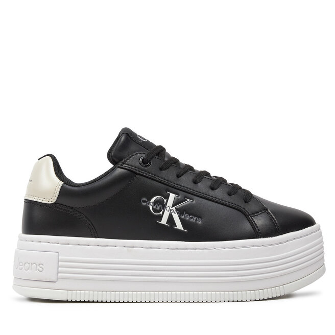 Sneakersy Calvin Klein Jeans Bold Platf Low Lace Lth Ml Mtl - Czarny
