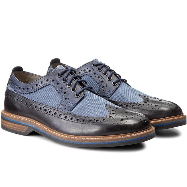 Chaussures basses Clarks Pitney Limit 261238377 Blue Combi Leather