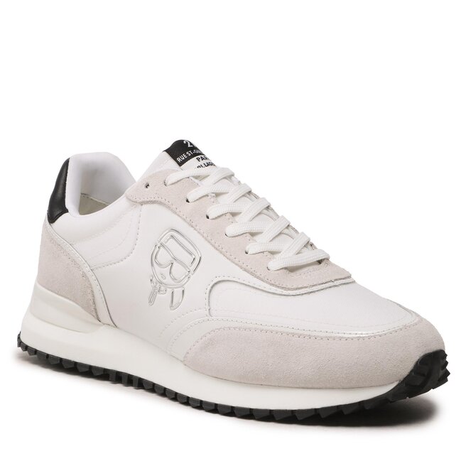 Sneakers KARL LAGERFELD KL52932 White Lthr & Suede epantofi-Bărbați-Pantofi-De imagine noua