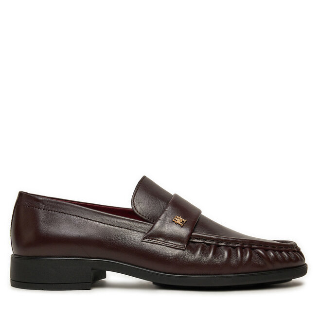 Lordsy Tommy Hilfiger Loafer Soft Nappa Pleated Toe - Bordowy