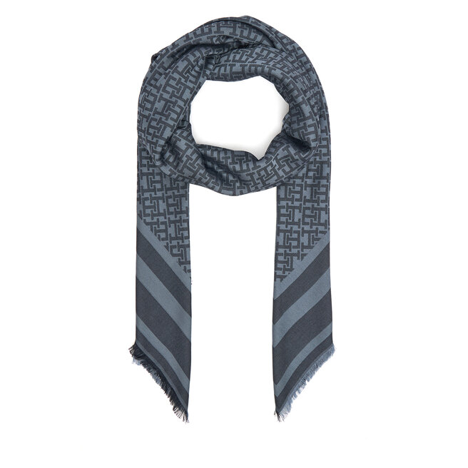 Szal Tommy Hilfiger Monogram - Granatowy