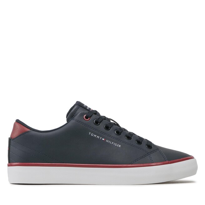 Sneakersy Tommy Hilfiger Th Hi Vulc Core Low Leather - Granatowy