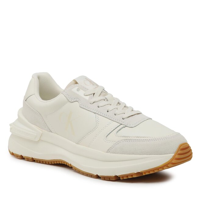 Sneakers Calvin Klein Jeans Chunky Runner Vintage Tongue YM0YM00633 Ancient White/Eggshell Ancient imagine noua gjx.ro