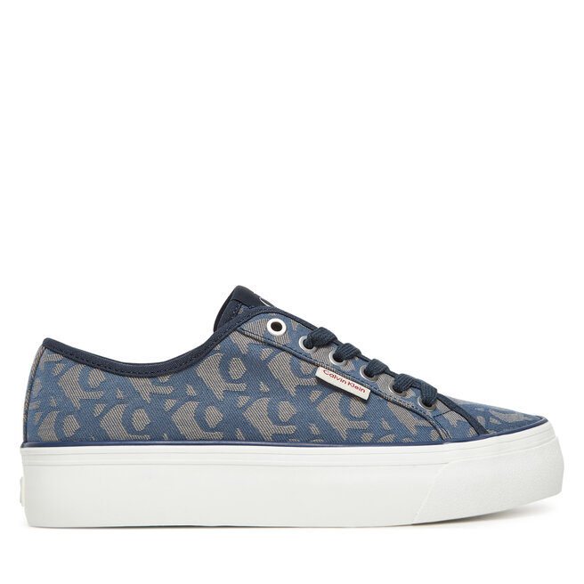 Sneakersy Calvin Klein Jeans Vulc Flatf Jacquard - Granatowy