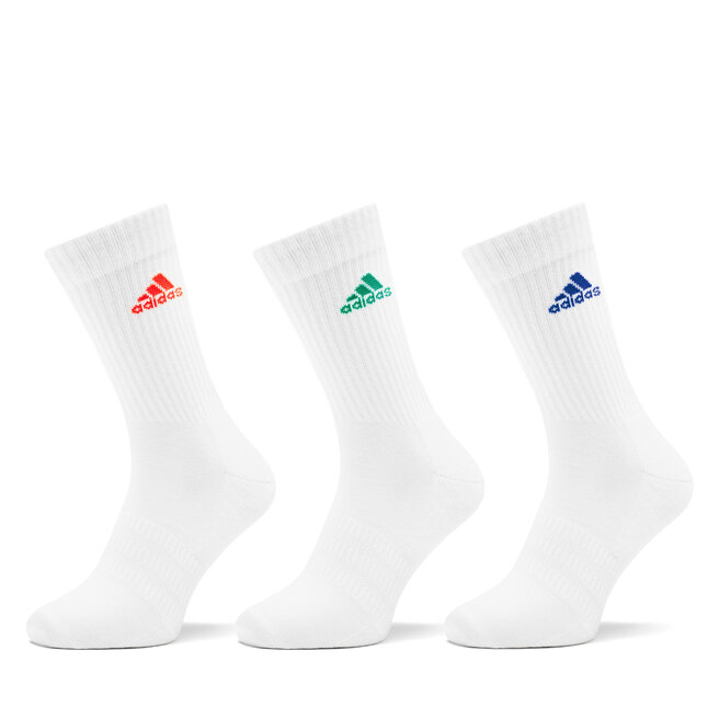 Κάλτσες Ψηλές Unisex adidas Cushioned Crew Socks 3 Pairs IC1314 white/solar red/lucid blue/court green