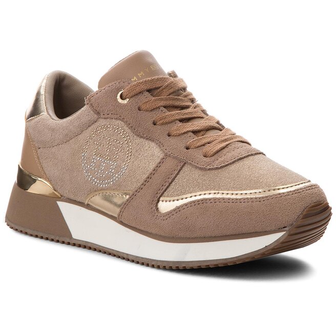 Fore type courage to punish Sneakers Tommy Hilfiger Stud City Snea FW0FW03229 Dark Taupe 099 •  Www.epantofi.ro