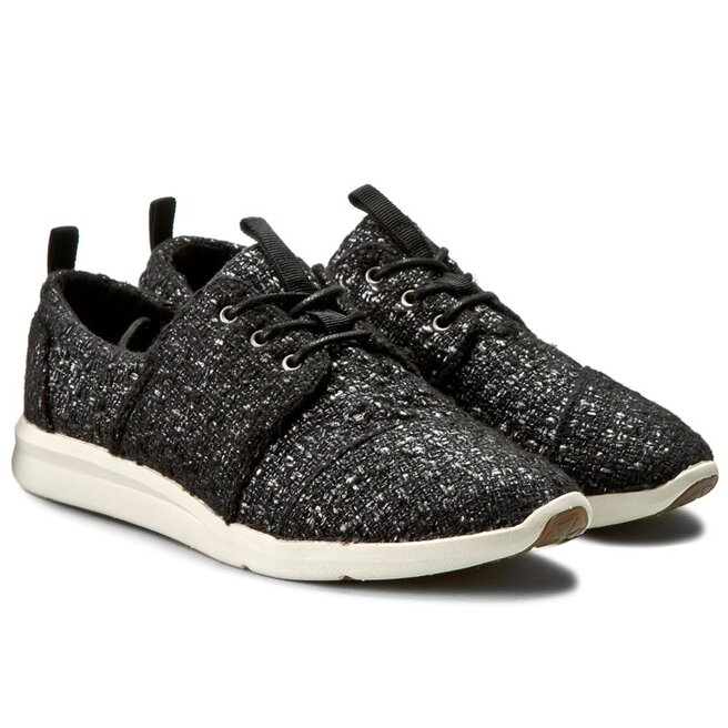 Halbschuhe Toms Del Rey Sneaker 10006277 Black Glitter Wool