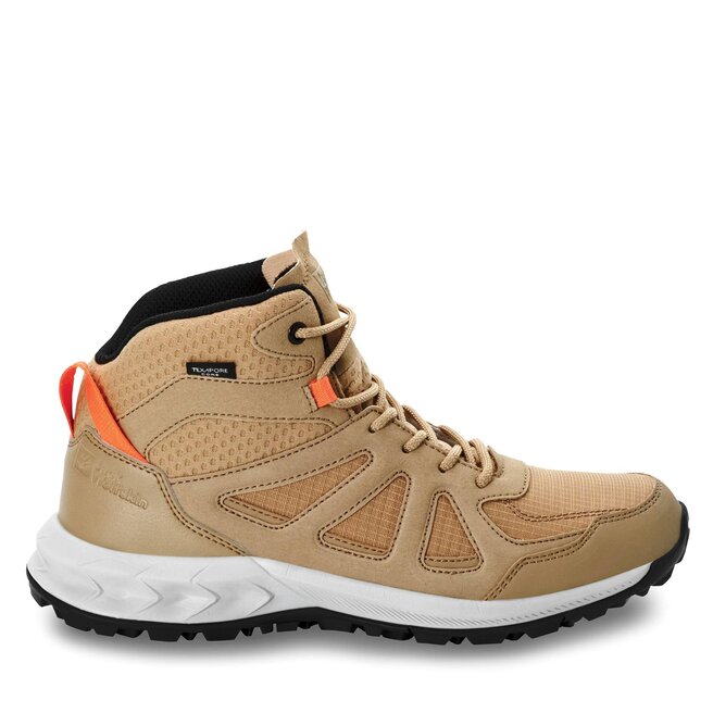 Trekkingi Jack Wolfskin Woodland 2 Texapore Mid W - Beżowy