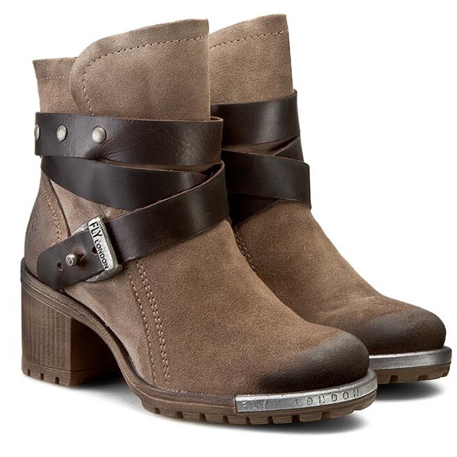 Bottines Fly London Lok P143274006 Taupe Dk Brown chaussures