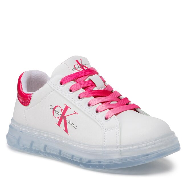 Calvin Klein Jeans Сникърси Calvin Klein Jeans Low Cut Lace-Up V3A9-80474-1434 White/Fuchsoa X030