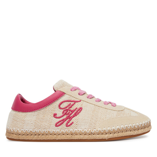 Espadryle Tommy Hilfiger Woven Logo Embroidery FW0FW09108 Beżowy - kobiece