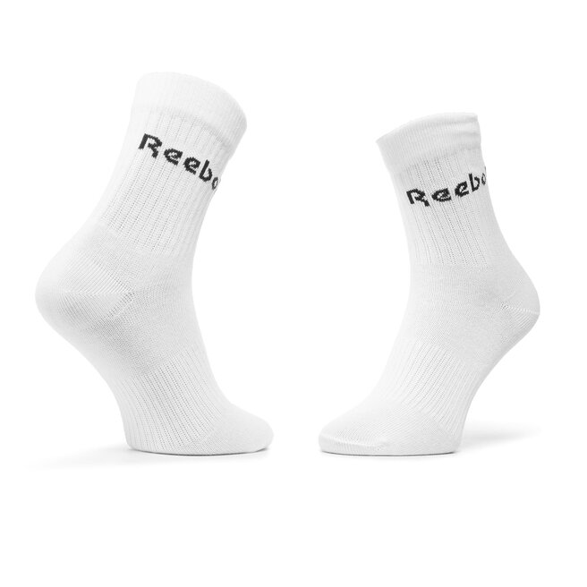 Reebok Комплект 3 чифта дълги чорапи мъжки Reebok Act Core Mid Crew Sock 3P GC8669 MGreyh/Black/White
