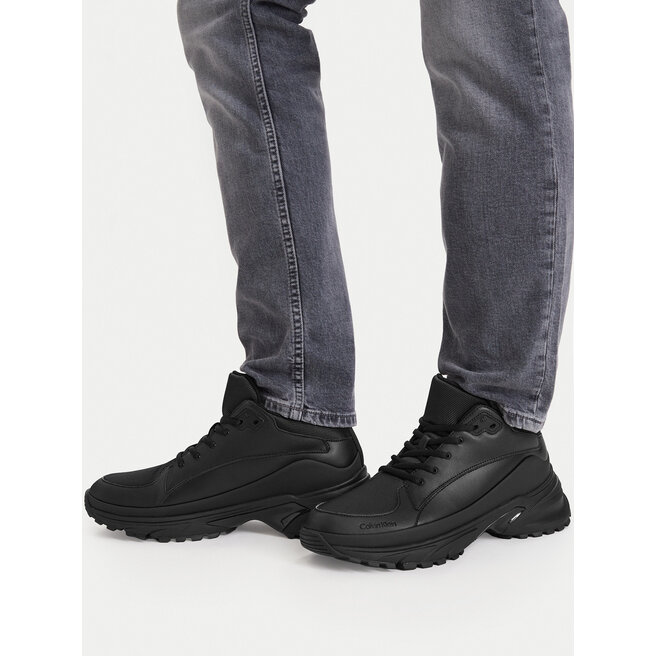 Sneakersy Calvin Klein Hike Runner Mid Laceup Tech Mix YM0YM01418 Czarny